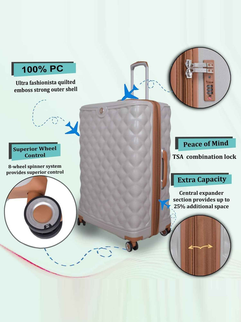 IT Luggage Indulging Hard Trolley — Grey (Set of 2)