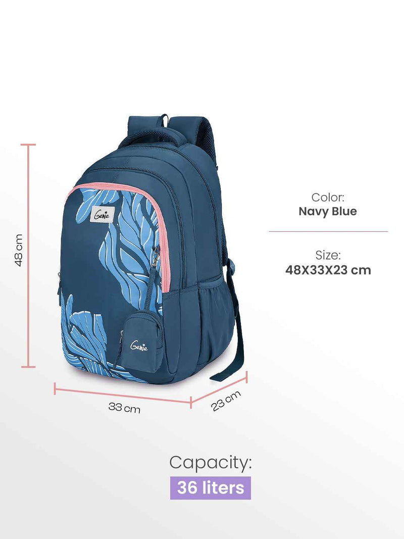 Genie Mira 36L School Backpack - Navy Blue