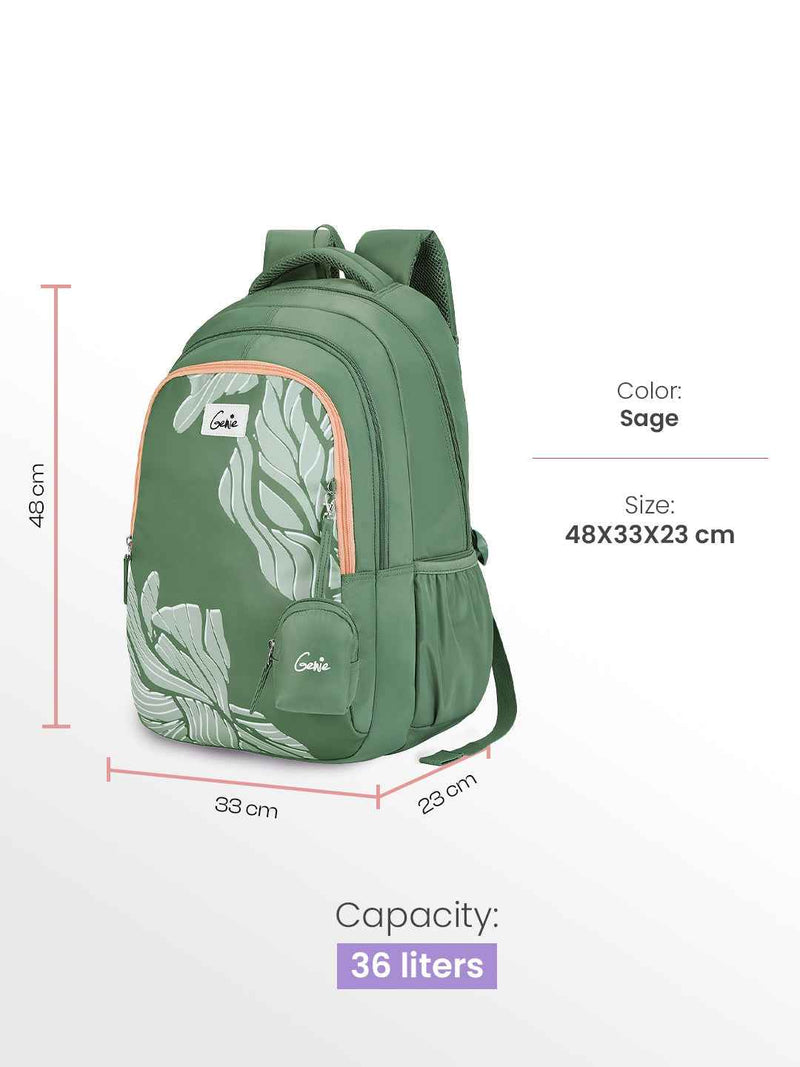 Genie Mira 36L School Backpack - Sage Green