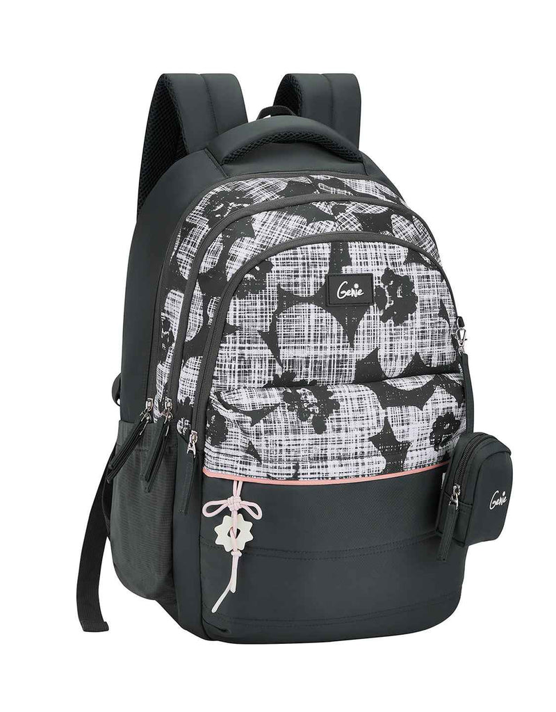 Genie Quilsy 40L Laptop Backpack With Raincover - Dark Grey