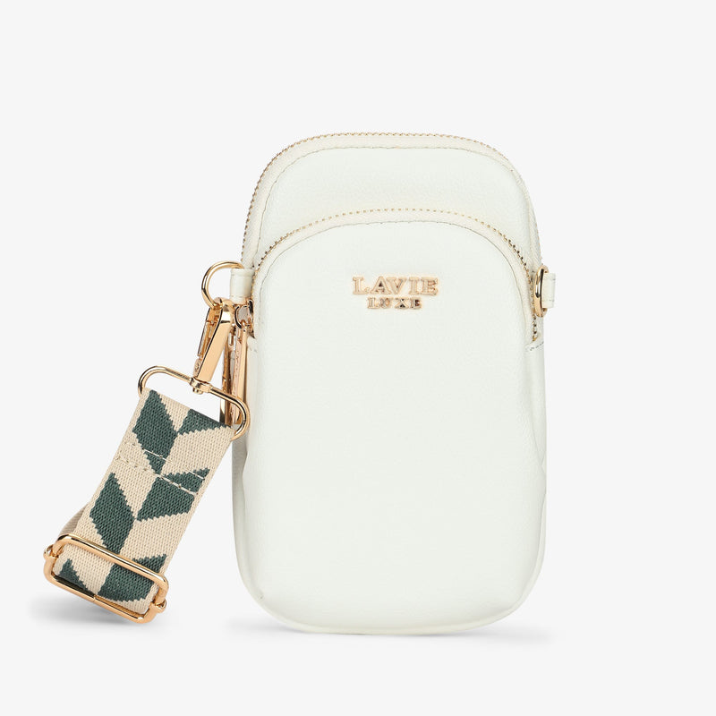 Lavie Luxe Mobile Vertical Mobile Sling Bag in Ivory