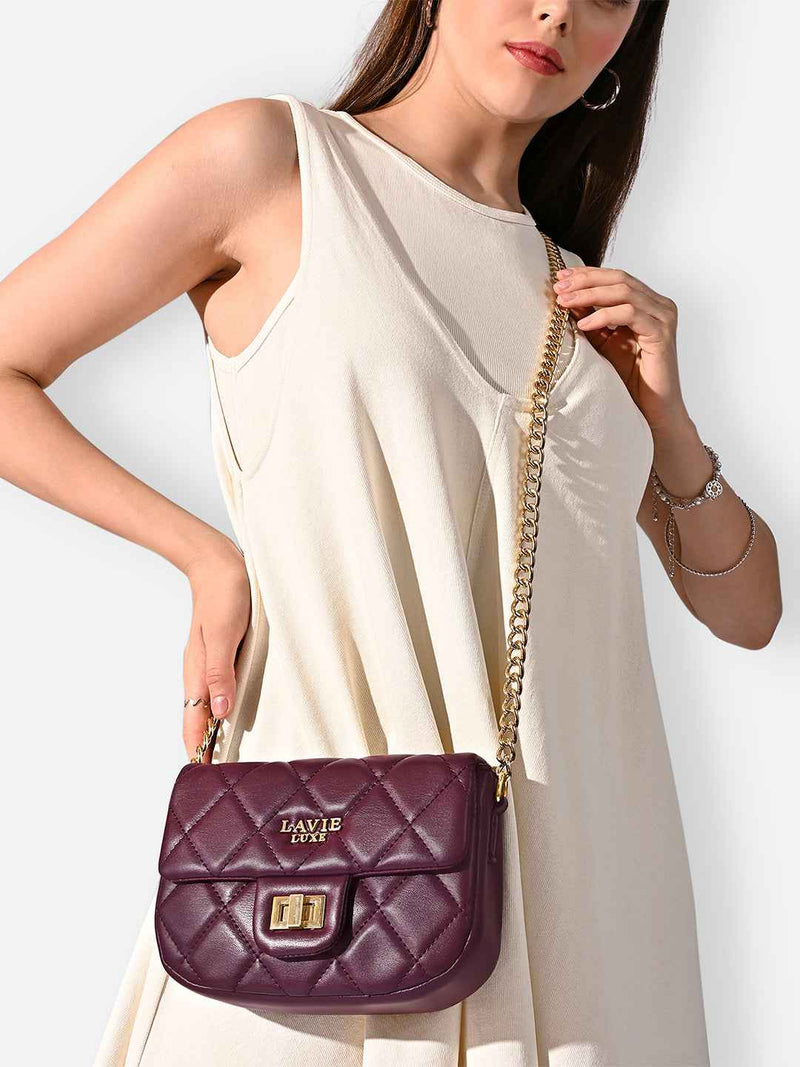 Lavie Luxe Chan25 Quilted Flap Small Sling Bag