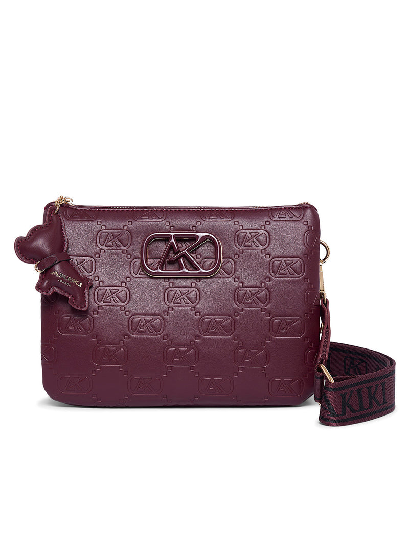 AKIKI London Purely 25 Medium Sling Bag Maroon lifestyle