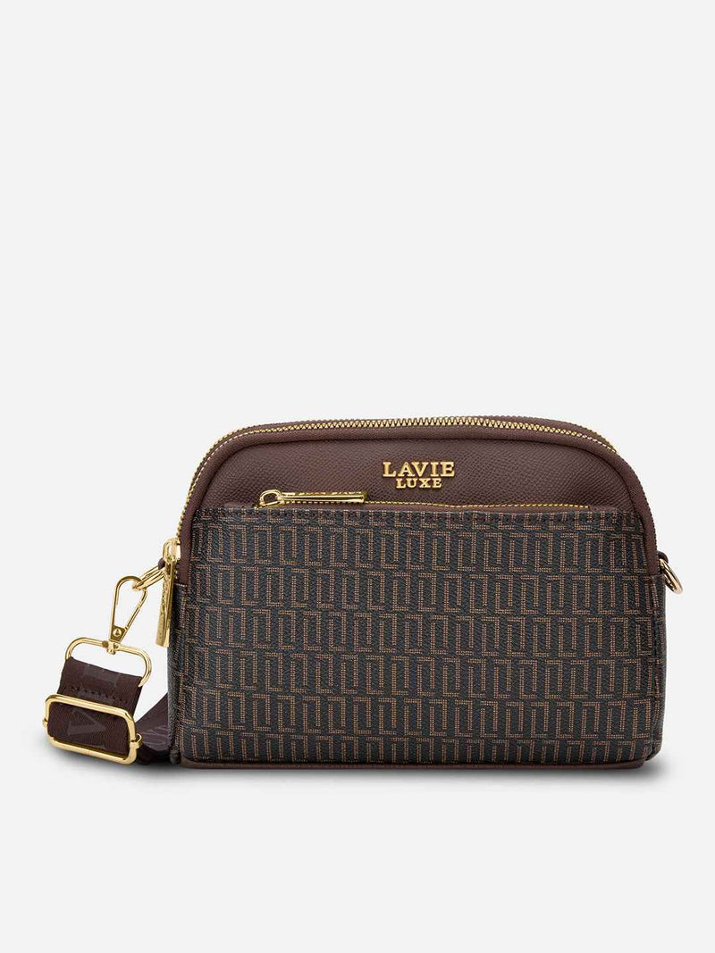 Lavie Luxe Monogram Hemily 3 Compartment Sling Bag