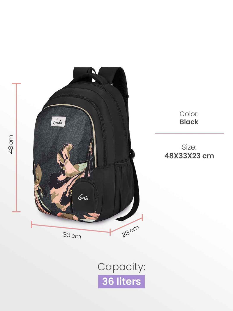 Genie Sea Bloom 36L School Backpack - Black