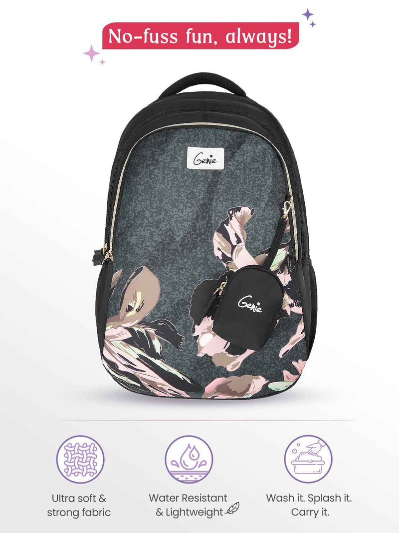 Genie Sea Bloom 36L School Backpack - Black
