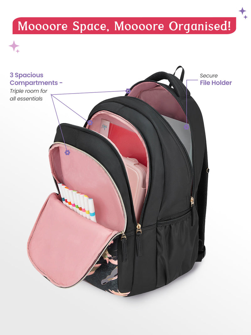 Genie Sea Bloom 36L School Backpack Black — view 5