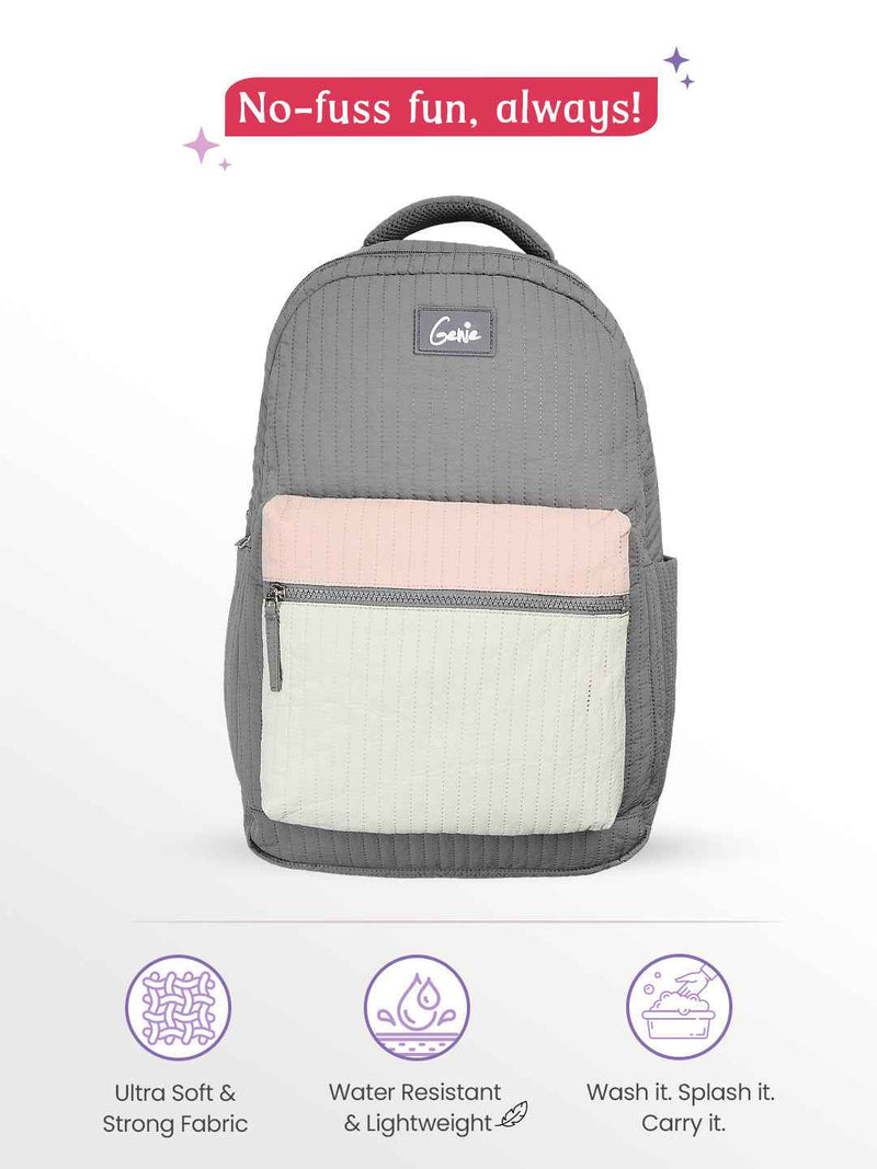 Genie Snuggle 36L Laptop Backpack With Raincover - Grey