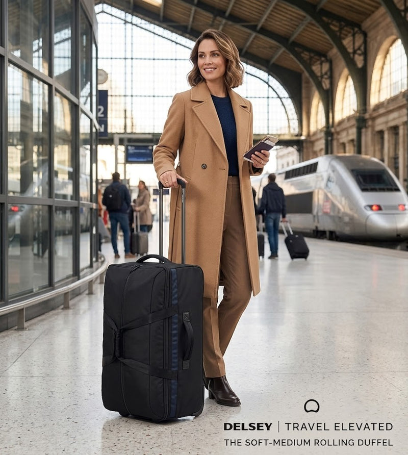 Delsey Paris - EGOA Soft Small Duffle Bag – Black & Blue