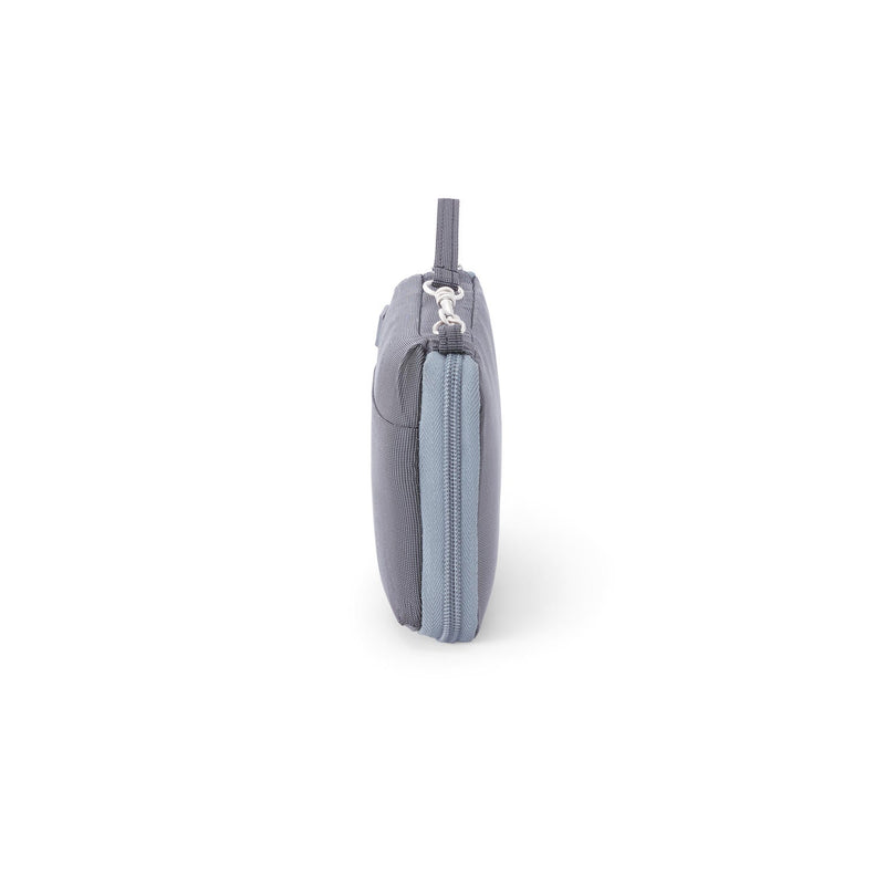 American Tourister Grey passport holder — open showing card slots