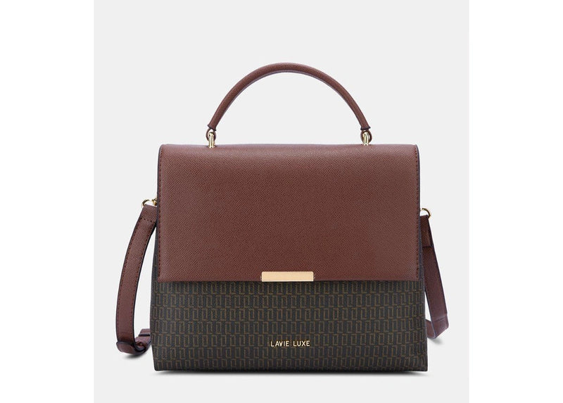 Lavie Luxe Mono Marsh Handbag — Brown