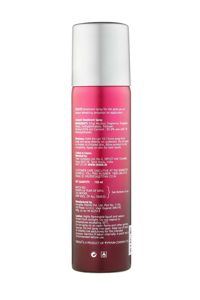 Skinn by Titan Celeste Deodorant Spray 150ml - Floral Deo for Women. - image 2 of 2 - Deodorant