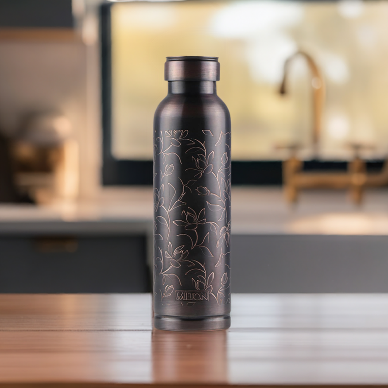 Milton Copper Swasth Designer Print Bottle 940ml — side view