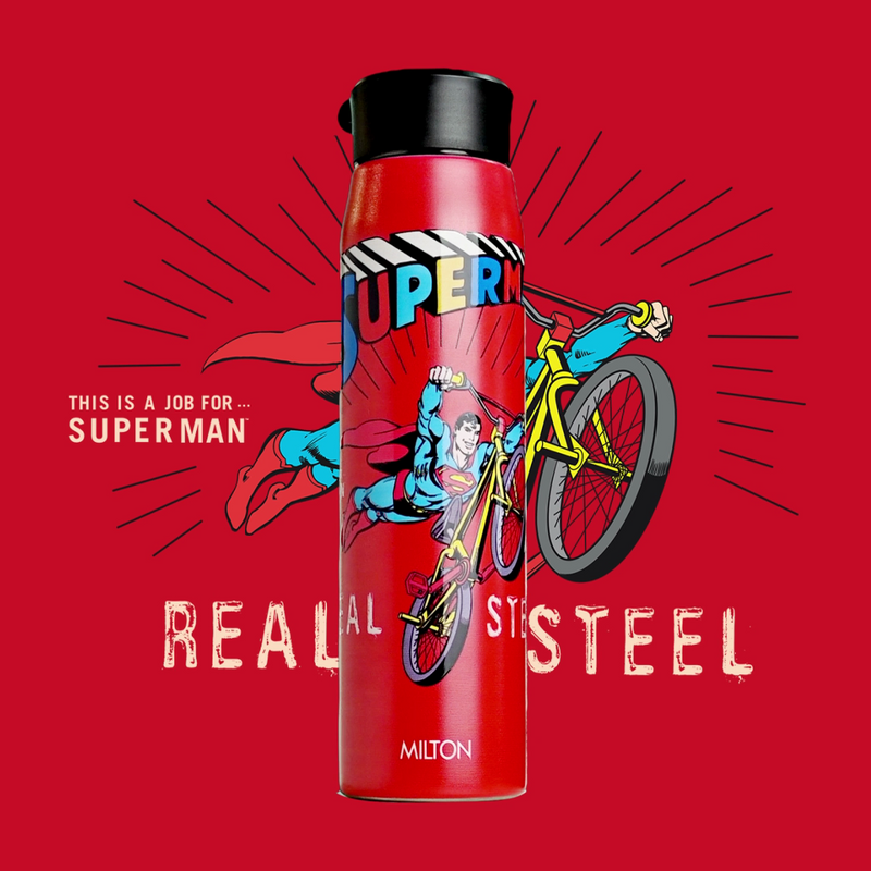 Milton Superman 3D Design Handy Stainless Steel Bottle