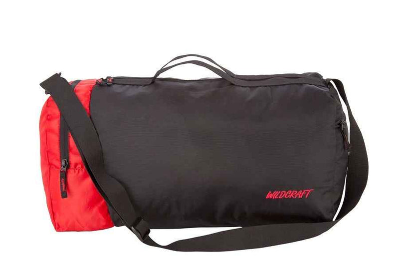Wildcraft Combat Nova Duffle Bag in Red — front view with detachable shoulder strap