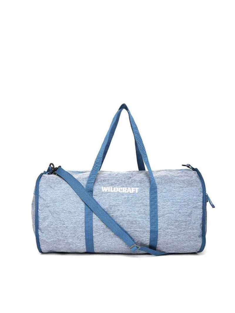Wildcraft Frisbee New Duffle Bag in Blue — front view with shoulder strap