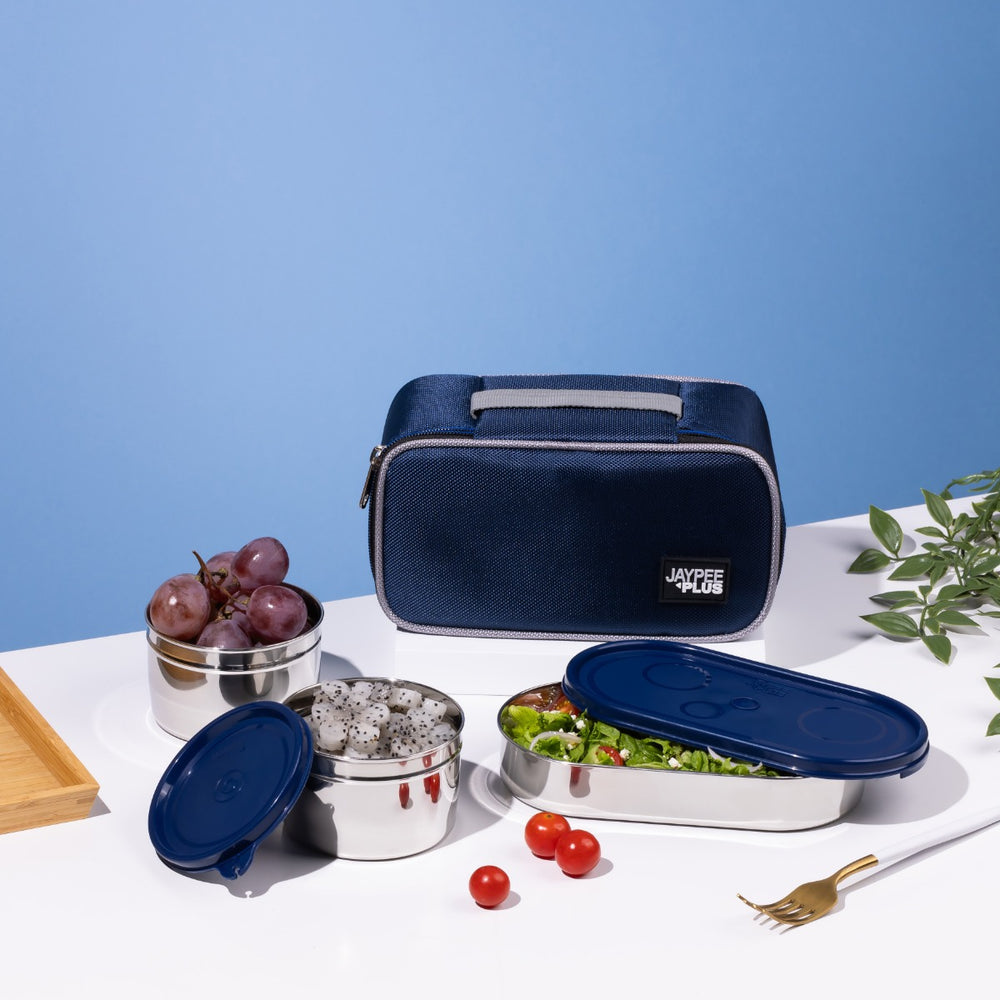 Jaypee Basix Steel Container Lunch Box with Bag