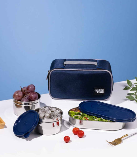 Jaypee Basix Steel Container Lunch Box with Bag