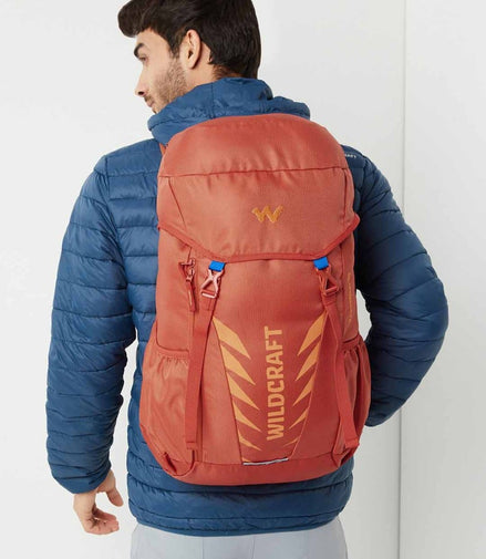 Wildcraft Travel Pro 30 L rucksack in Pumpkin - angled view