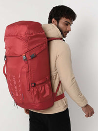 Wildcraft Travel Pro 50 L rucksack in Brick Red - harness detail