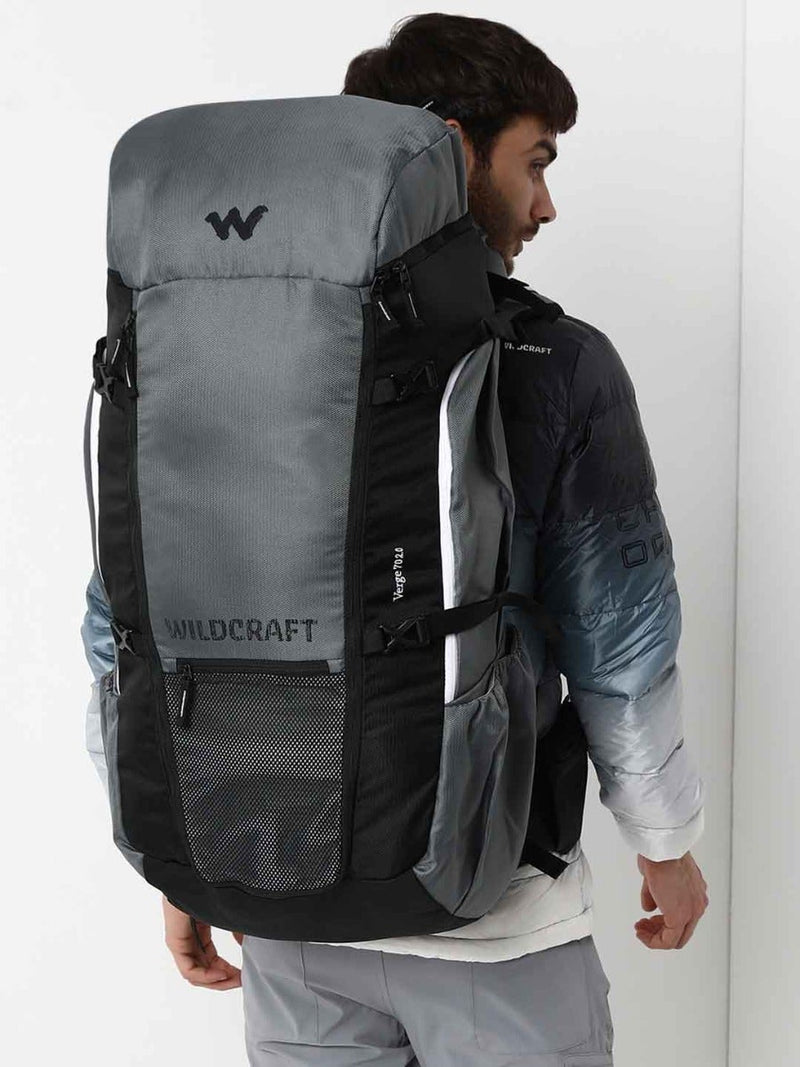 Wildcraft Verge 2 70 L hiking rucksack in Light Grey - harness detail