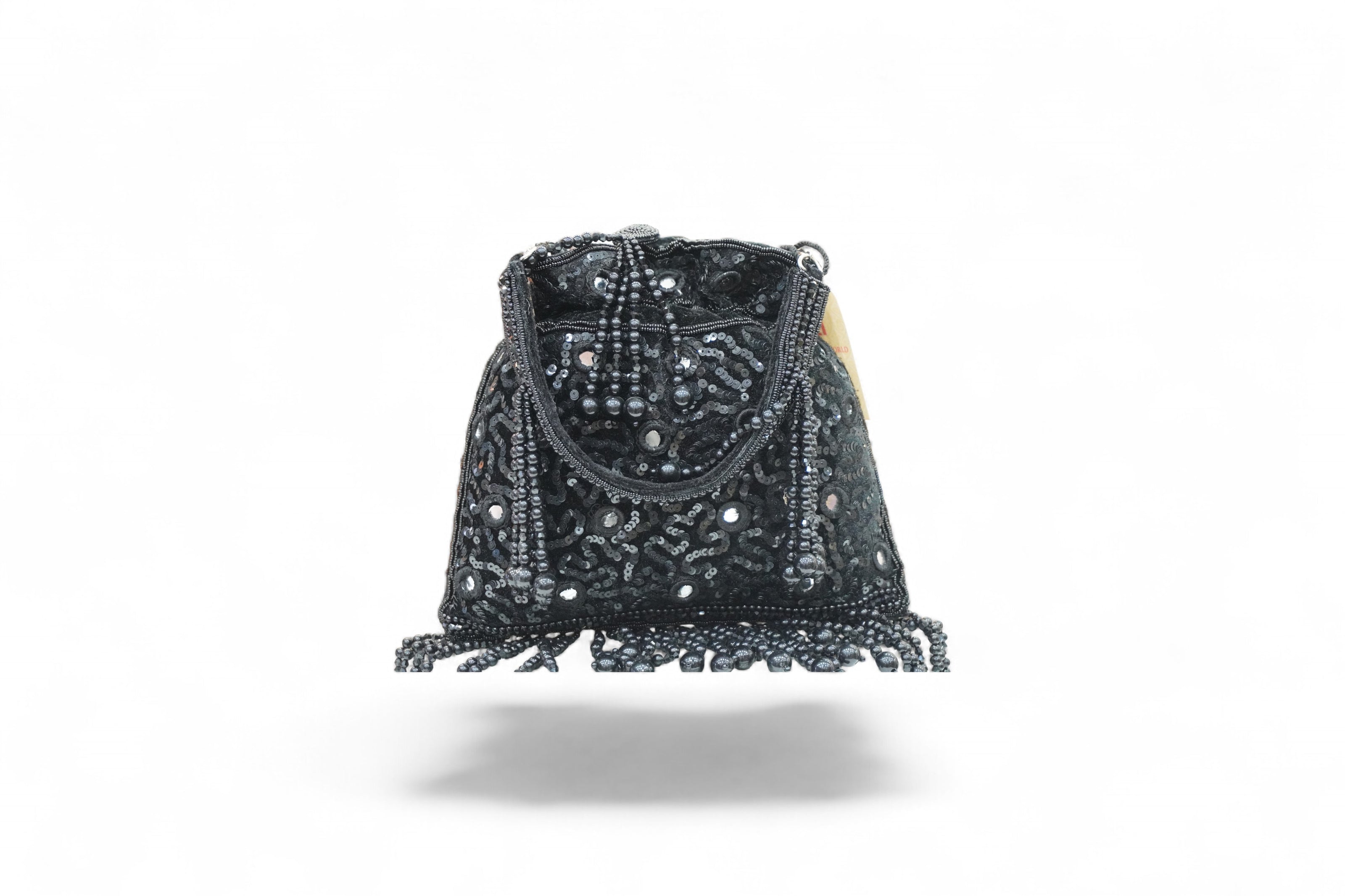 Midnight Sheesha Mirror-Work Potli Bag