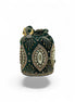 Royal Emerald Velvet Potli – Hand-Embroidered Zardozi with Pearl Beadwork