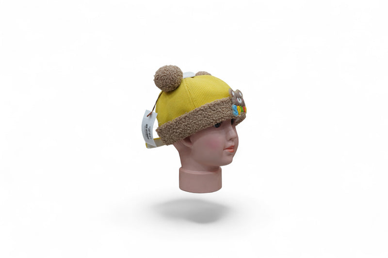 Teddy Brown Ears Winter Knit Cap for Babies