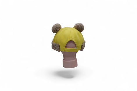 Brown Teddy Ears Winter Knit Cap for Babies