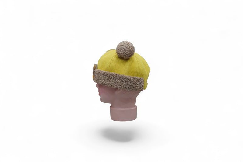 Teddy Brown Ears Winter Knit Cap for Babies
