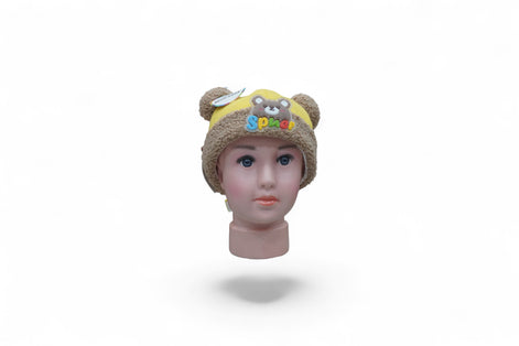 Brown Teddy Ears Winter Knit Cap for Babies