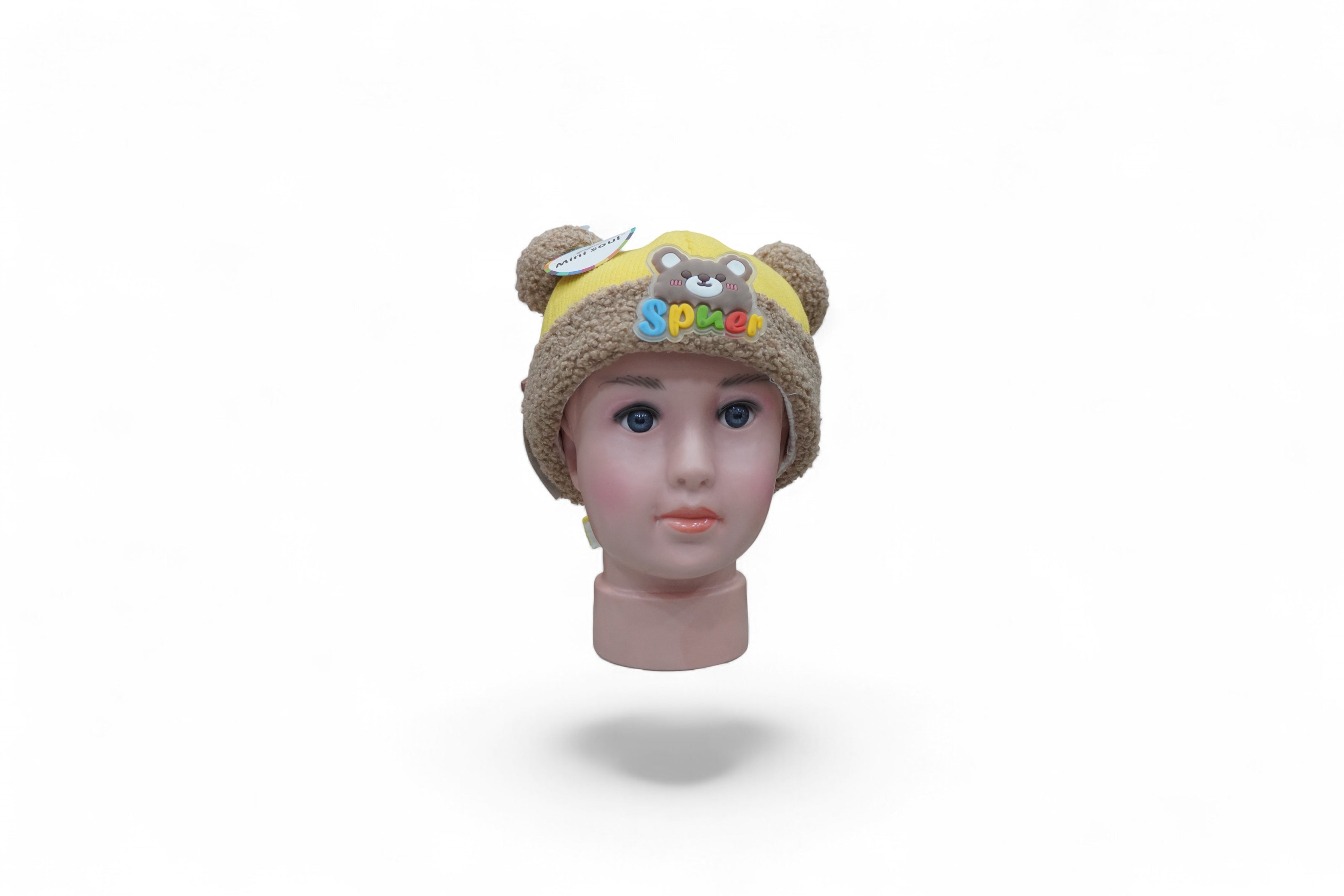 Brown Teddy Ears Winter Knit Cap for Babies