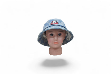 Light Blue Checkered Bucket Hat for Kids – Playful Outdoor Essential