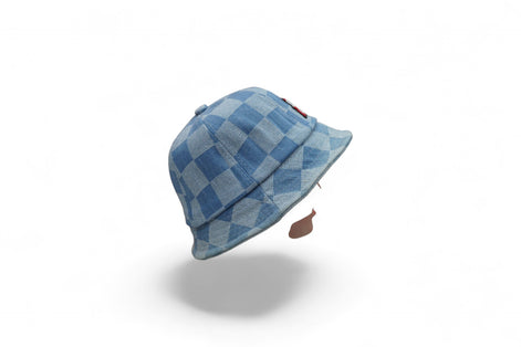 Light Blue Checkered Bucket Hat for Kids – Playful Outdoor Essential