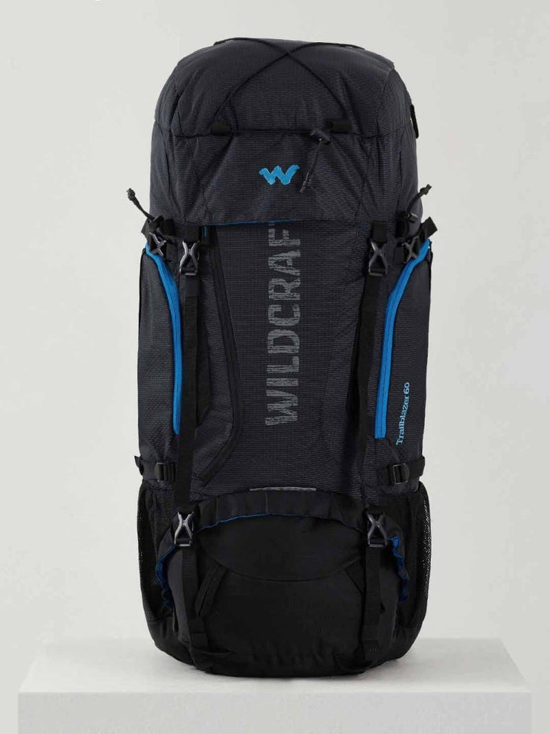 Wildcraft Trailblazer 60 L trekking rucksack in Black - studio front view
