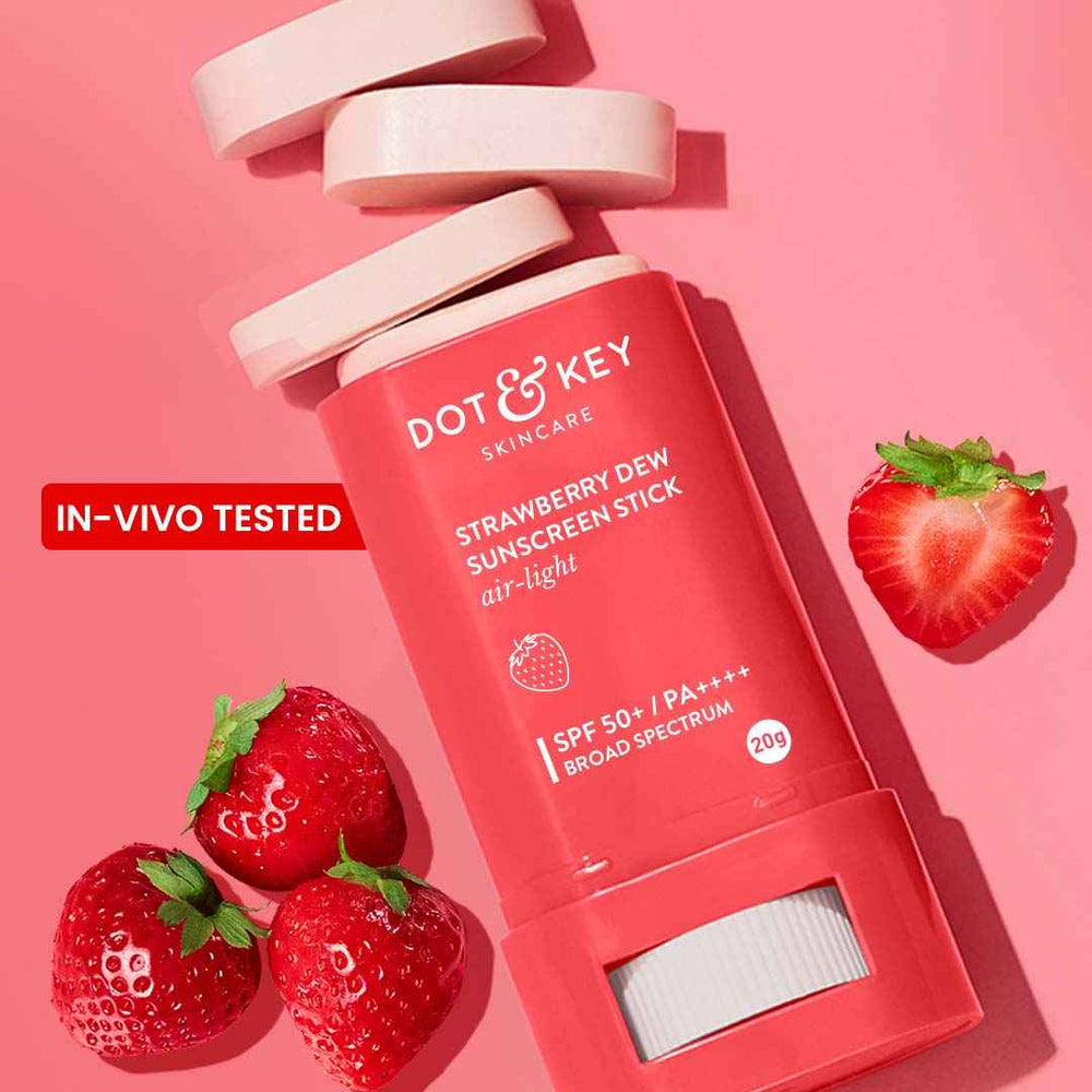 Dot & Key Strawberry Sunscreen Stick, In-Vivo Tested SPF 50+ PA++++