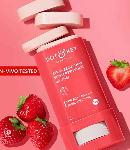 Dot & Key Strawberry Sunscreen Stick, In-Vivo Tested SPF 50+ PA++++
