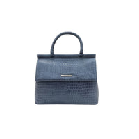 Carybu Ladies Leather Handbag — Blue (Large)
