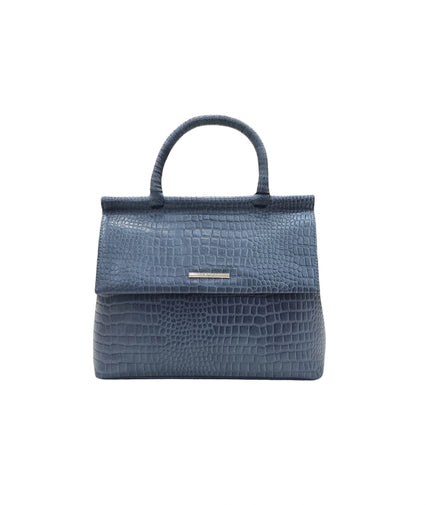 Carybu Ladies Leather Handbag — Blue (Large)