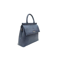 Carybu Ladies Leather Handbag — Blue (Large)