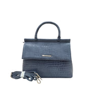 Carybu Ladies Leather Handbag — Blue (Large)