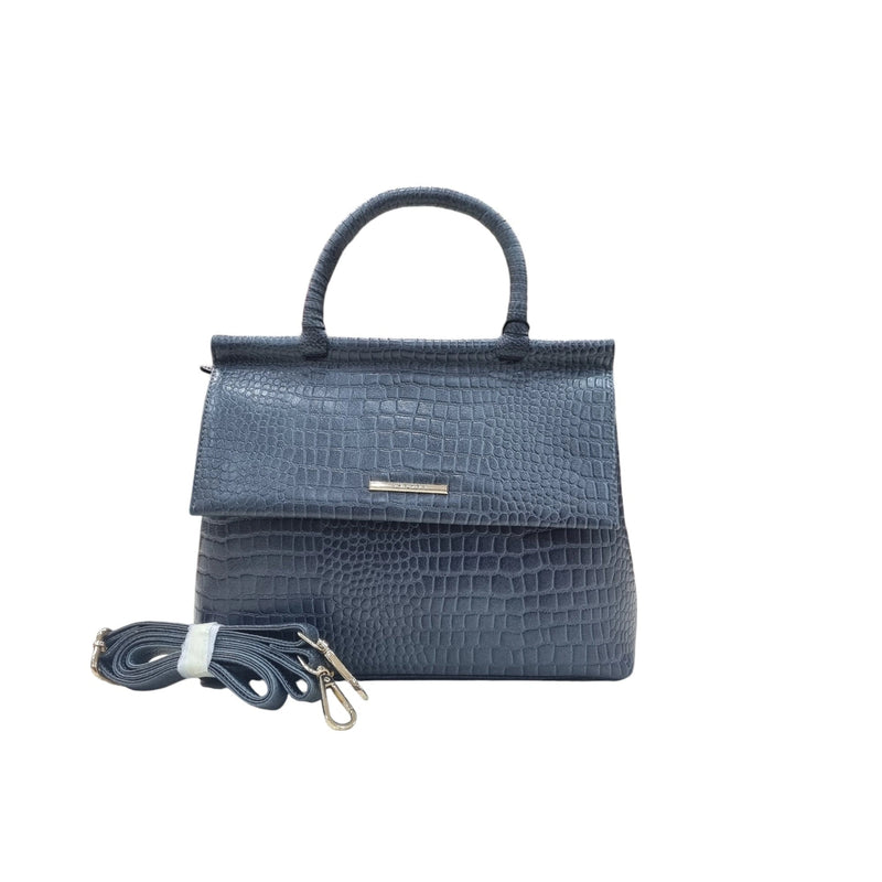 Carybu Ladies Leather Handbag — Blue (Large)