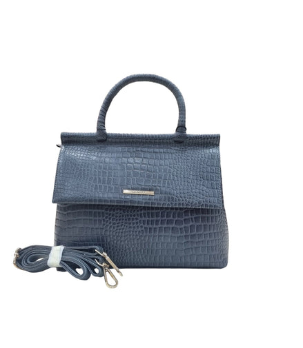 Carybu Ladies Leather Handbag — Blue (Large)