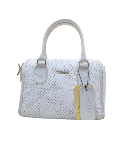 Carybu Ladies Pure Leather Handbag — White (Small)