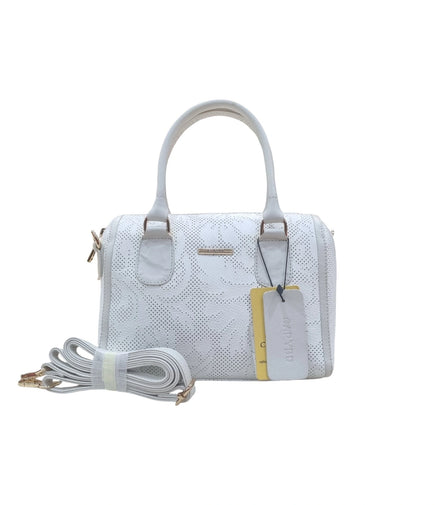 Carybu Ladies Pure Leather Handbag — White (Small)