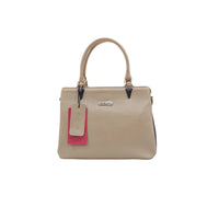 Carybu Designer Leather Handbag — Beige (Small)