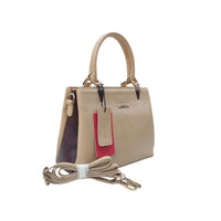 Carybu Designer Leather Handbag — Beige (Small)