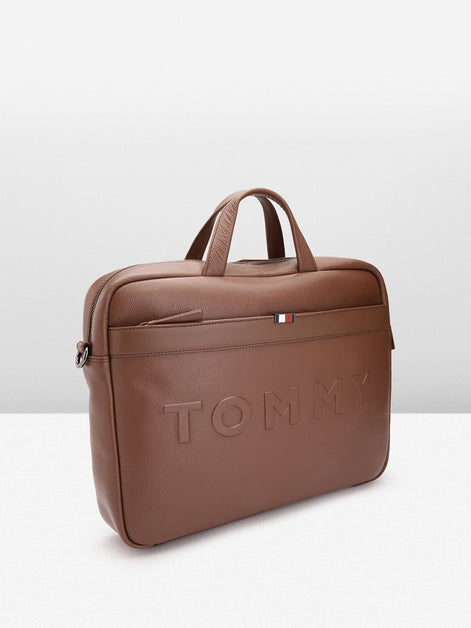 Tommy Hilfiger Tan Galveston Laptop Bag