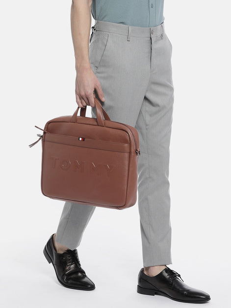 Tommy Hilfiger Tan Galveston Laptop Bag