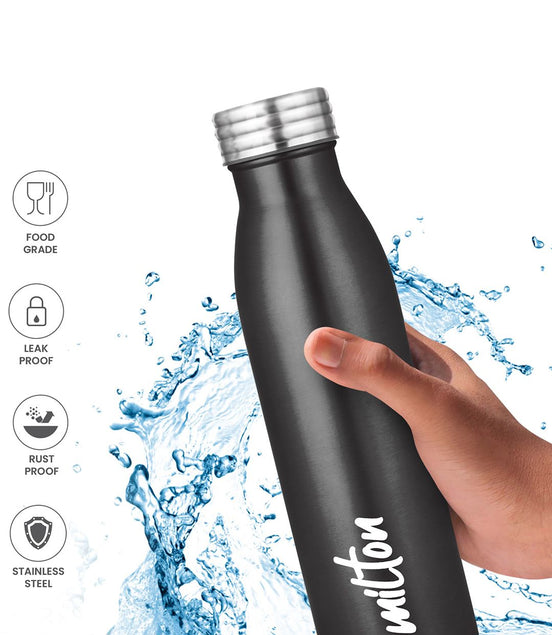 Milton Black Breeze Stainless Steel Single Water Bottle
